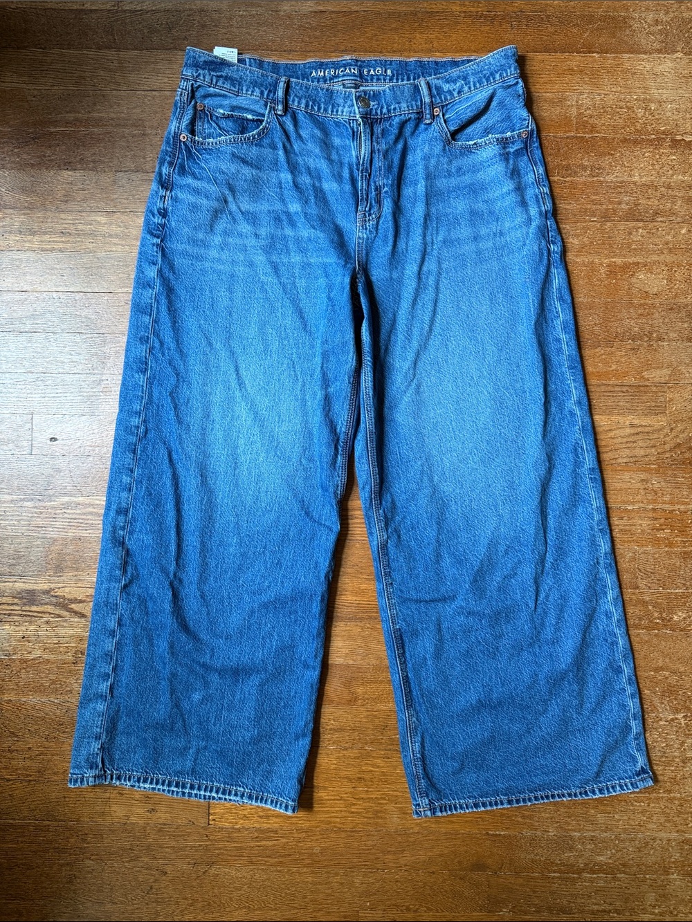 American Eagle Outfitters Women’s Relaxed Wide-Leg Jeans - Blue Denim
